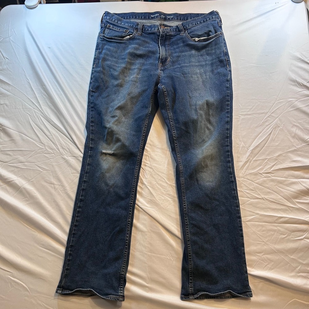Old Navy Mens Boot-Cut Built-In Flex Jeans Medium Wash 36x32